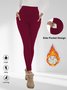 Thickened Fleece Leggings High Waist With Pockets For Women Autumn And Winter Tight Warm Yoga Pants