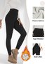 Thickened Fleece Leggings High Waist With Pockets For Women Autumn And Winter Tight Warm Yoga Pants