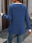 Women Color Block Crew Neck Casual Long Sleeve T-shirt