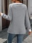 Women Color Block Crew Neck Casual Long Sleeve T-shirt
