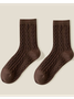 1pair Women High-Elastic Twist Mid-calf Socks