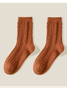 1pair Women High-Elastic Twist Mid-calf Socks