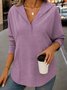 Regular Fit V Neck Casual Shirt