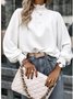Women Geometric Stand Collar Vintage Long Sleeve T-shirt