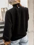 Women Geometric Stand Collar Vintage Long Sleeve T-shirt