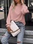 Women Geometric Stand Collar Vintage Long Sleeve T-shirt