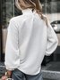 Women Geometric Stand Collar Vintage Long Sleeve T-shirt