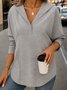 Regular Fit V Neck Casual Shirt