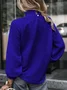 Women Geometric Stand Collar Vintage Long Sleeve T-shirt