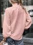 Women Geometric Stand Collar Vintage Long Sleeve T-shirt