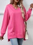 Crew Neck Plain Casual Sweatshirt