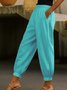 Linen Regular Fit Casual Plain Pants