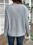 Women Color Block V Neck Casual Long Sleeve T-shirt