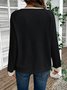 Women Color Block V Neck Casual Long Sleeve T-shirt
