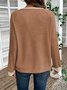 Women Color Block V Neck Casual Long Sleeve T-shirt