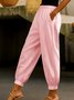 Linen Regular Fit Casual Plain Pants
