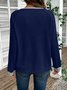 Women Color Block V Neck Casual Long Sleeve T-shirt