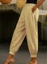 Linen Regular Fit Casual Plain Pants