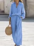 Women's Split Joint Plain Daily Going Out Two-Piece Set Khaki Casual Spring/Fall Top With Pants Matching Set