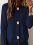 Loose Crew Neck Plain Vintage Cardigan