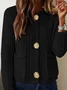 Loose Crew Neck Plain Vintage Cardigan