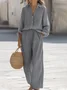 Women's Split Joint Plain Daily Going Out Two-Piece Set Khaki Casual Spring/Fall Top With Pants Matching Set