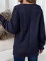 Women Plain Crew Neck Casual Long Sleeve T-shirt