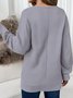 Women Plain Crew Neck Casual Long Sleeve T-shirt