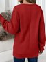 Women Plain Crew Neck Casual Long Sleeve T-shirt