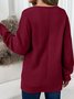 Women Plain Crew Neck Casual Long Sleeve T-shirt