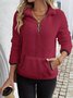 Casual V Neck Sweatshirt