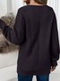Women Plain Crew Neck Casual Long Sleeve T-shirt