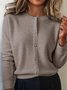 Women's Autumn And Winter Round Neck Cardigan Sweater Versatile Short Top Jacket