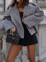 Shawl Collar Street Plain Loose Winter Fashion British Suit Collar Solid Color Woolen Coat