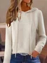 Women's Autumn And Winter Hooded Sweatshirt Solid Color Outer Wear Hooded Sweater Loose Drawstring Casual Style