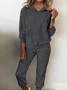 Women's Autumn And Winter Hooded Sweatshirt And Sweatpants Suit Fleece Casual Fashion Two-Piece Suit