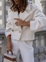 Shawl Collar Street Plain Loose Winter Fashion British Suit Collar Solid Color Woolen Coat