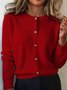 Women's Autumn And Winter Round Neck Cardigan Sweater Versatile Short Top Jacket
