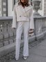 Shawl Collar Street Plain Loose Winter Fashion British Suit Collar Solid Color Woolen Coat