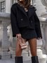 Shawl Collar Street Plain Loose Winter Fashion British Suit Collar Solid Color Woolen Coat