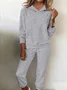 Women's Autumn And Winter Hooded Sweatshirt And Sweatpants Suit Fleece Casual Fashion Two-Piece Suit