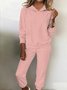 Women's Autumn And Winter Hooded Sweatshirt And Sweatpants Suit Fleece Casual Fashion Two-Piece Suit