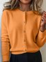 Women's Autumn And Winter Round Neck Cardigan Sweater Versatile Short Top Jacket