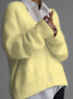 Thickened Imitation Mink Knitted Cardigan 2025 New Lazy Style Design Loose Temperament V-neck Sweater Cardigan