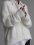 Thickened Imitation Mink Knitted Cardigan 2025 New Lazy Style Design Loose Temperament V-neck Sweater Cardigan