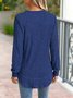 Women Color Block Crew Neck Casual Long Sleeve T-shirt