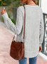 Women Color Block Crew Neck Casual Long Sleeve T-shirt