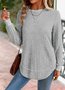 Women Color Block Crew Neck Casual Long Sleeve T-shirt