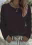 Women Plain Crew Neck Casual Long Sleeve T-shirt