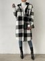 Lady Romance Buckle Coral Velvet Shawl Collar Coat